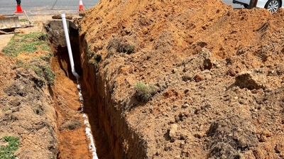 New Sewer Main Curb to basement Photo