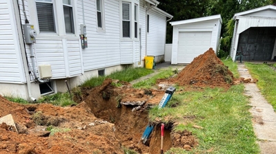 New Sewer Main Curb to basement Photo