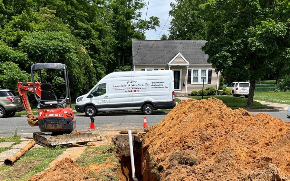 New Sewer Main Curb to basement Photo