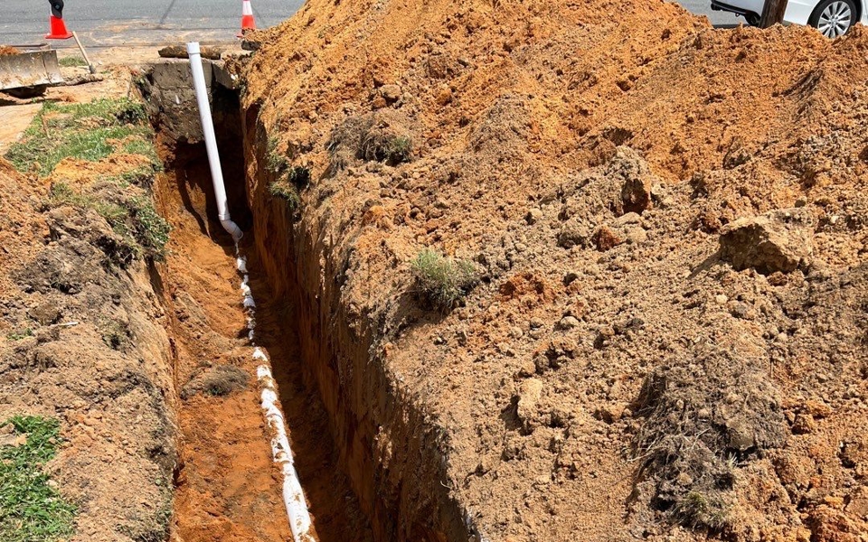 New Sewer Main Curb to basement Photo