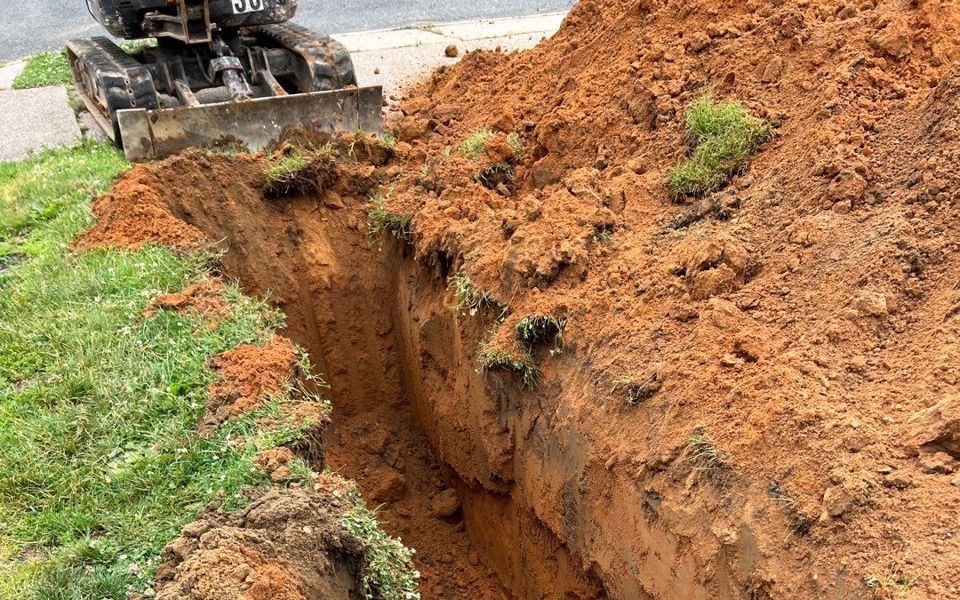 New Sewer Main Curb to basement Photo