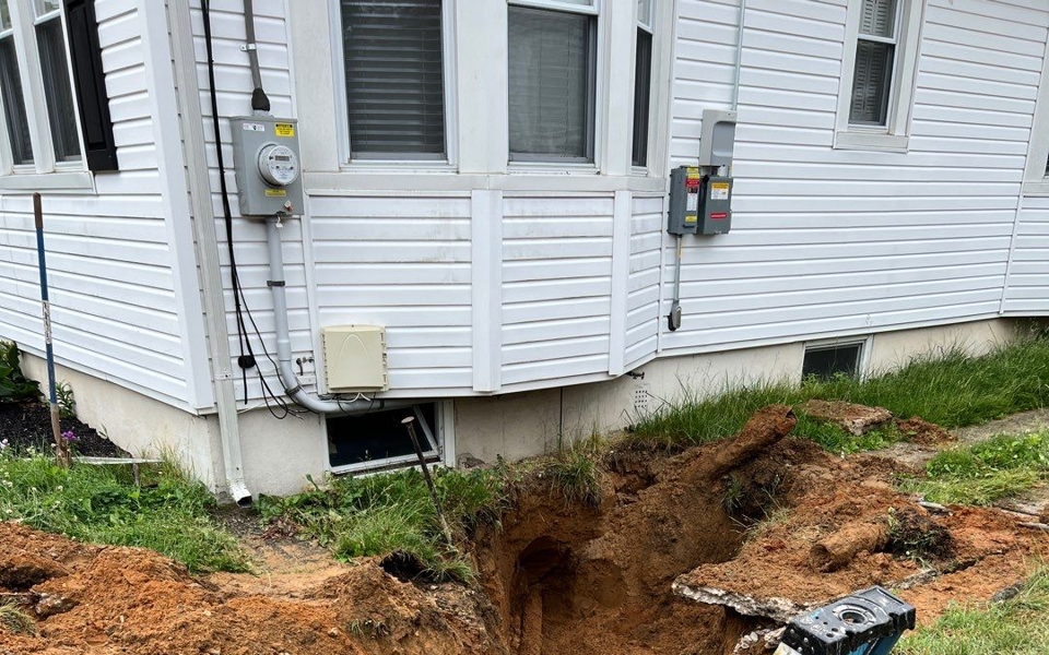 New Sewer Main Curb to basement Photo