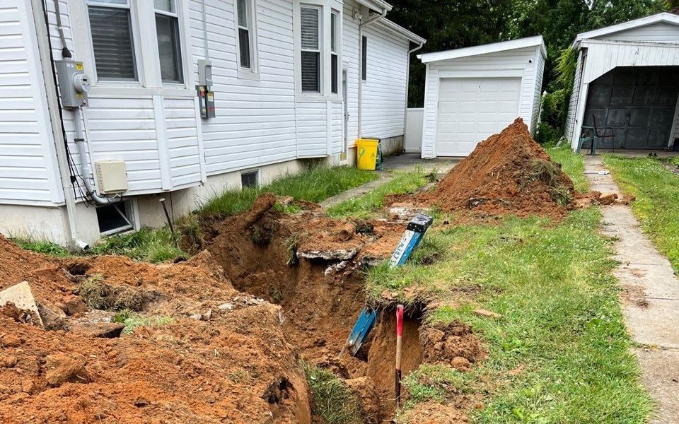 New Sewer Main Curb to basement Photo